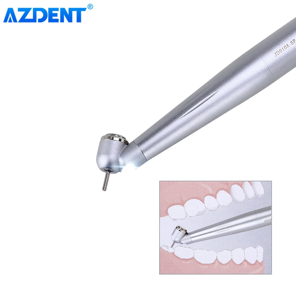 AZDENT Dental 45° LED High Speed Handpiece E-generator Integrated Standard Head Push Button Handpiece Single Water Spray