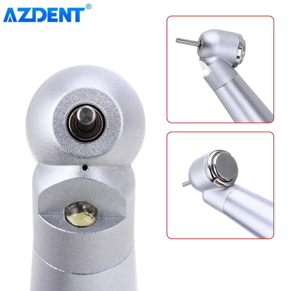 AZDENT Dental 45° LED High Speed Handpiece E-generator Integrated Standard Head Push Button Handpiece Single Water Spray