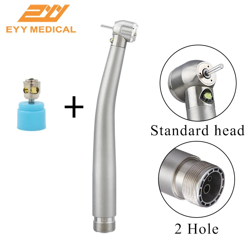 EYY Dental LED High Speed Handpiece Ceramic Bearings E-generator High Dental Rotation 2/4 Hole Stainless Steel Tools