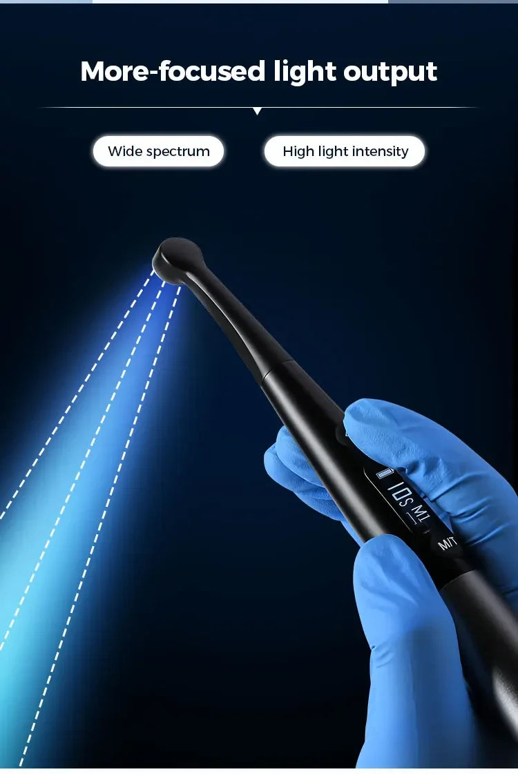 Dental Wireless 1 Second Curing Light Dentist Cordless LED Lamp 3000 mw/cm² with caries detector Light meter tester