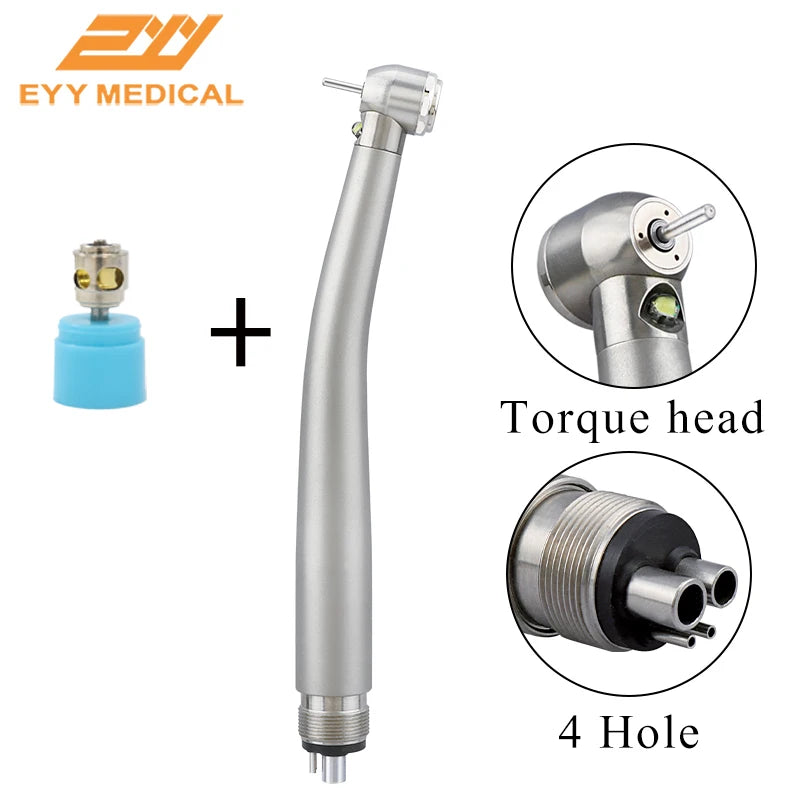 EYY Dental LED High Speed Handpiece Ceramic Bearings E-generator High Dental Rotation 2/4 Hole Stainless Steel Tools