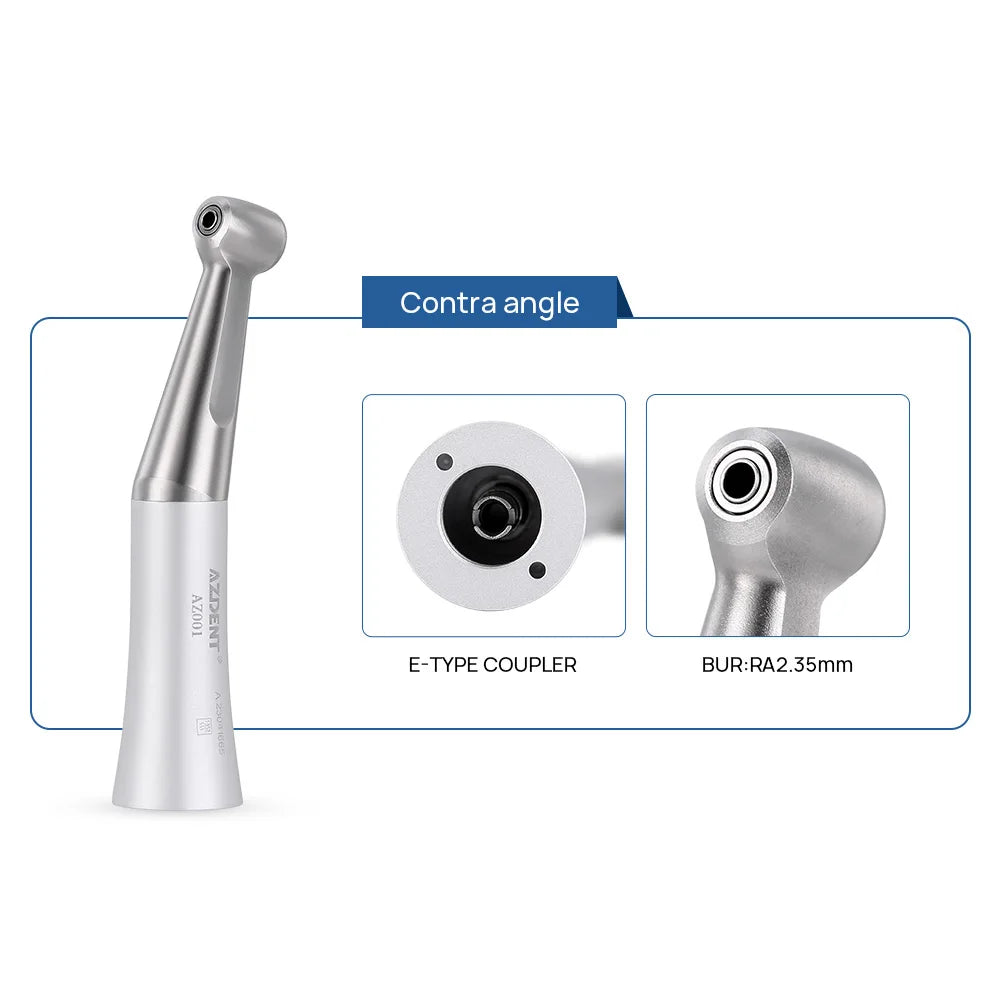 Dental High and Low Speed Handpiece Kit AZDENT LED Shadowless High Speed and 1:1 Air Motor Contra Angle Straight Handpiece Set