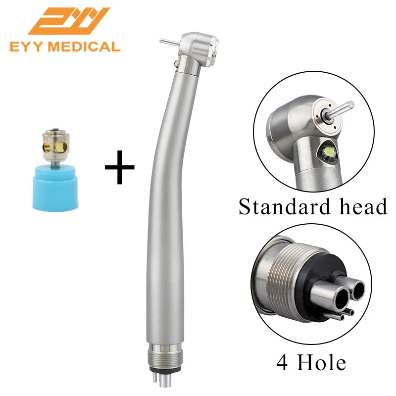 EYY Dental LED High Speed Handpiece Ceramic Bearings E-generator High Dental Rotation 2/4 Hole Stainless Steel Tools
