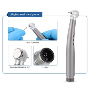 Dental High and Low Speed Handpiece Kit AZDENT LED Shadowless High Speed and 1:1 Air Motor Contra Angle Straight Handpiece Set