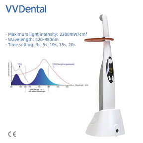 VV Dental LED Curing Light Wireless Photopolymerizer 3S Curing Lamp Head Resin Cure 2 Modes 1800-2200mw/cm² Dentistry Equipment